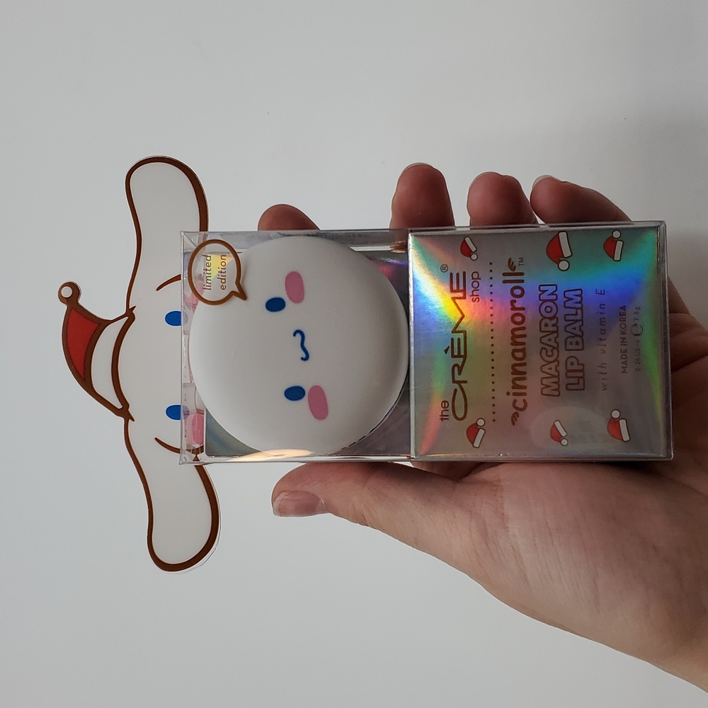 The Crème shop x cinnamoroll Limited Edition Macaron Lip Balm peppermint cocoa